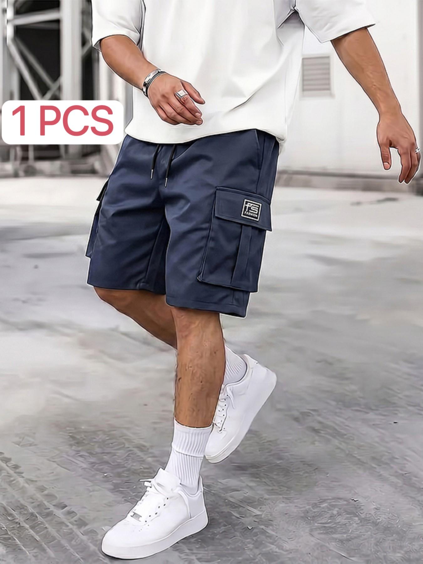 Men's 3-Pack Practical Loose Cargo Shorts, Drawstring Athletic Shorts, Large Side Pockets, Drawstring Waist, Casual Athleisure Street Style, Sportswear, Geometric, Summer Outdoor Sports