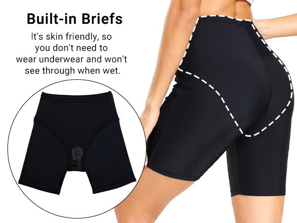 Holipick High Waisted Swim Shorts Biker Short Women Tummy Control Long Bathing Suit Bottoms Boy Shorts Swimsuit