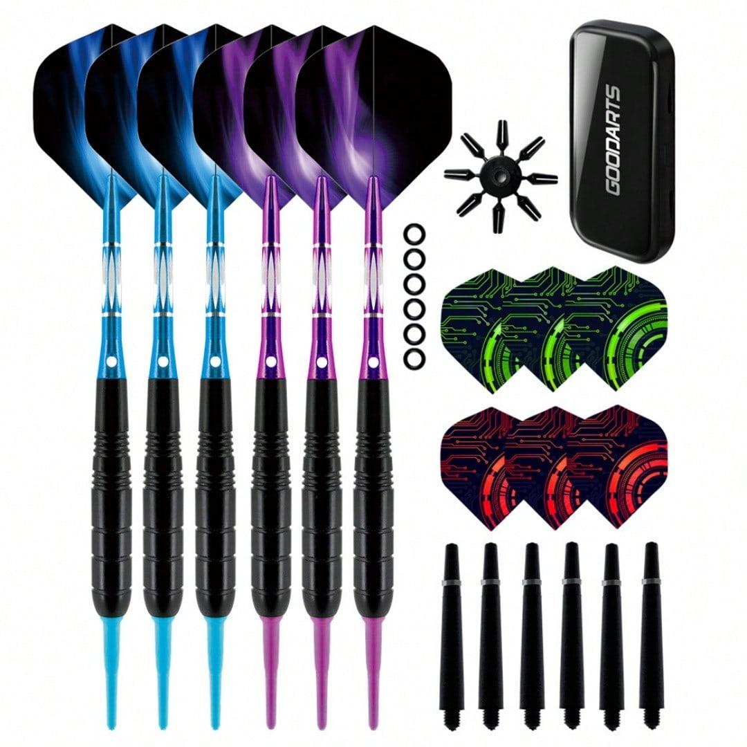 Assorted Color Combo Soft Tip Darts Set – 3 Variants (Blue-Purple, Red-Blue, Red-Green) with Full Accessories Darts Tips