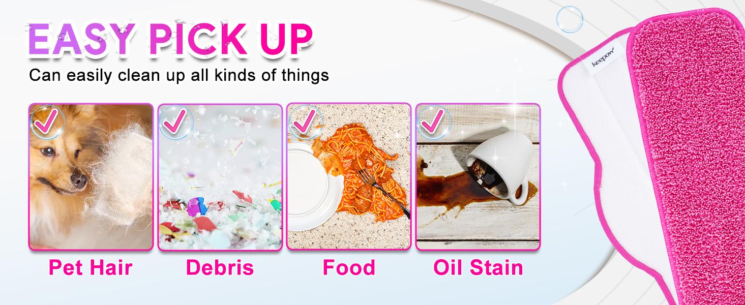 KEEPOW Microfiber Steam Mop Pads Compatible with Schenley Steam Mop Cleaner, Washable and Reusable Replacement Mop Pads Accessories