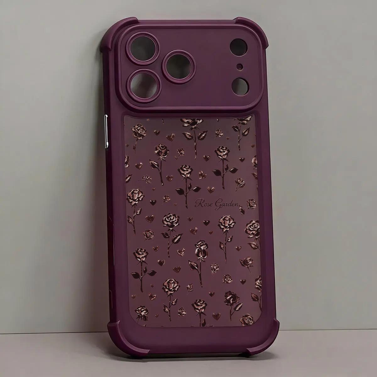 Rose Garden Floral Print Phone Case | Elegant Simple Design for iPhone 13 14 15 16 17 Pro Max