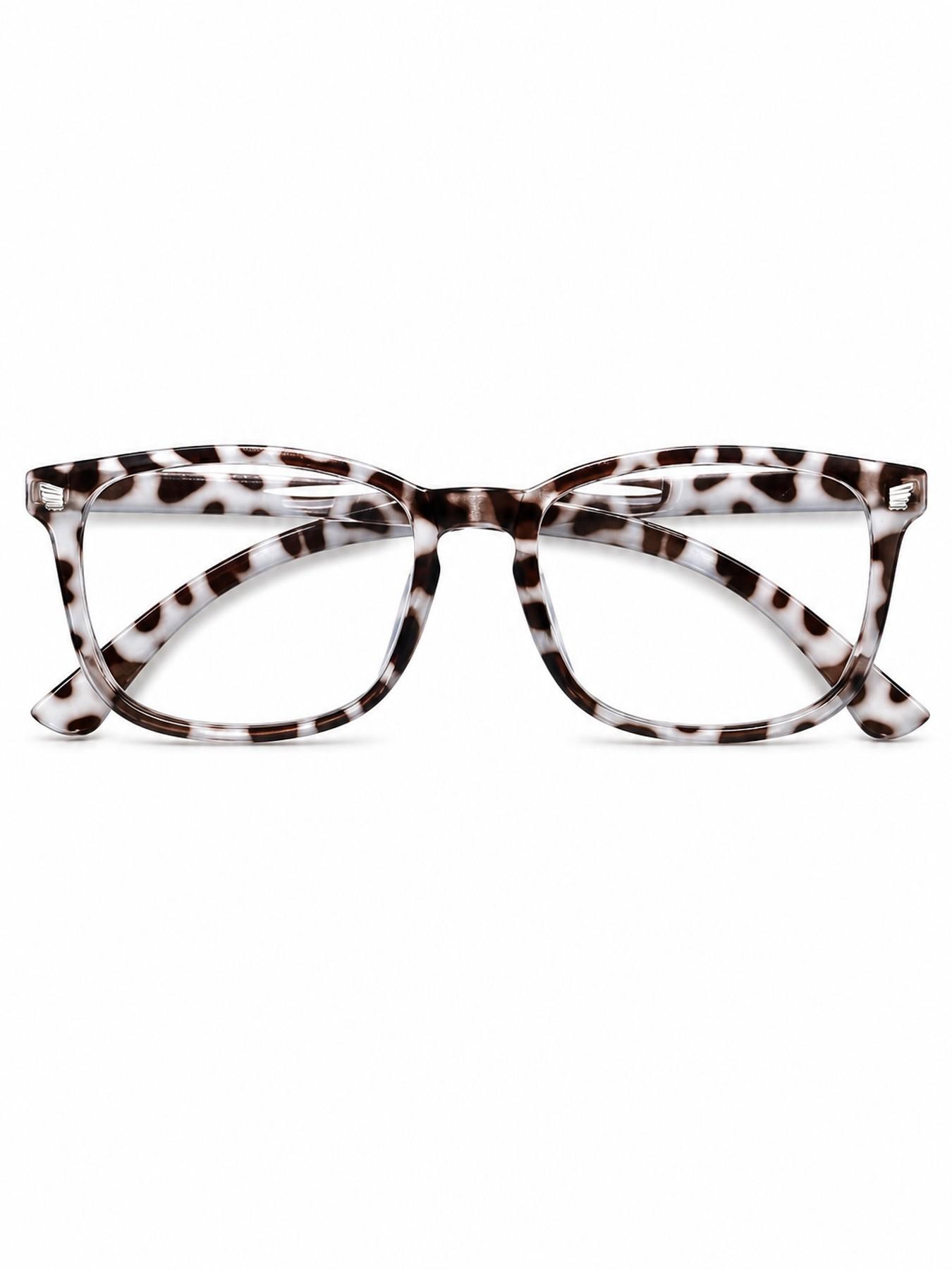 Women's PC Square Transparent Glasses, Square Frame Eyeglasses, Anti-Blue Light, Casual Style, Suitable for Office and, All Seasons
