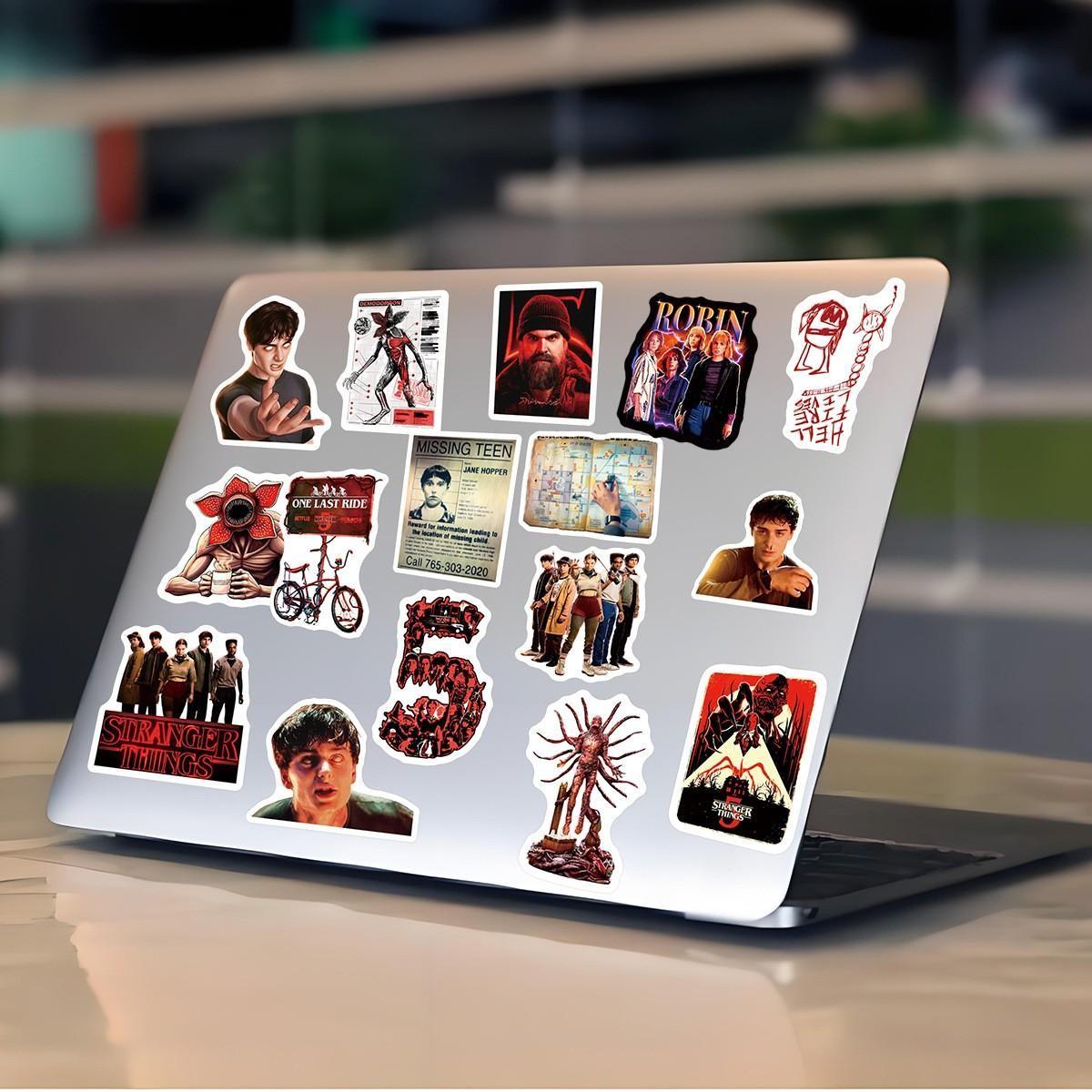 Stranger Things 5 Classic Elements Graffiti Stickers, Luggage Skateboard Water Bottle Decorative Stickers, Unique Creative Stationery Stickers Wholesale