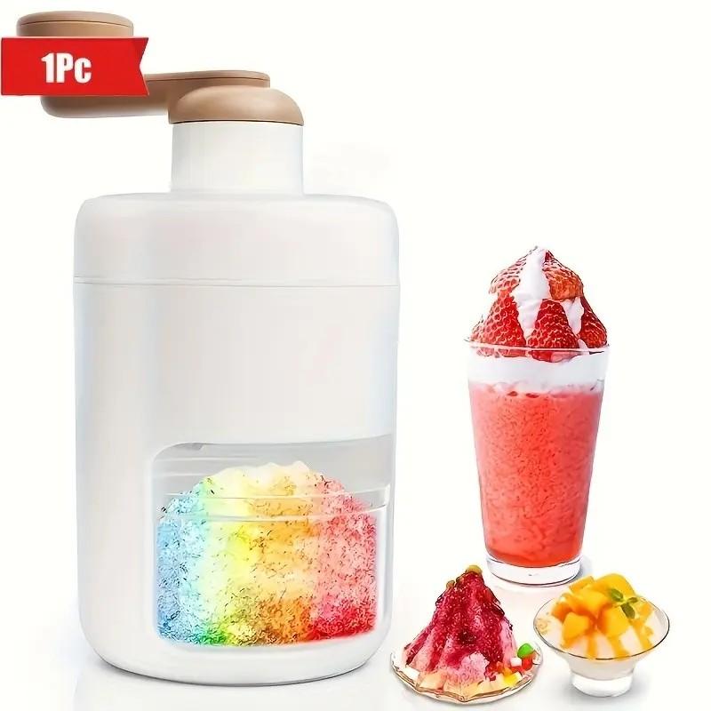 Portable Lightweight Manual Ice Crusher, BPA-Free Plastic, Ideal for Shaved Ice, Snow Cones, Fruit Pops, Includes Ice Tray, Perfect for Home, Parties, Outdoor Events, Shaved Ice Machine, Ice Shaver Machine, Ice Shaving Machine