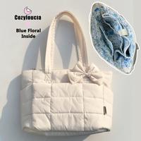 B-Beige-Blue Floral -Bow