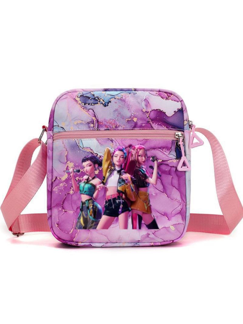 New K-Pop Demon Hunters Print Shoulder Bag, Fashion Casual Versatile Crossbody Bag, Student Bag, Daily Commute Cute Large Capacity Women's Bag, Cross Body Bags