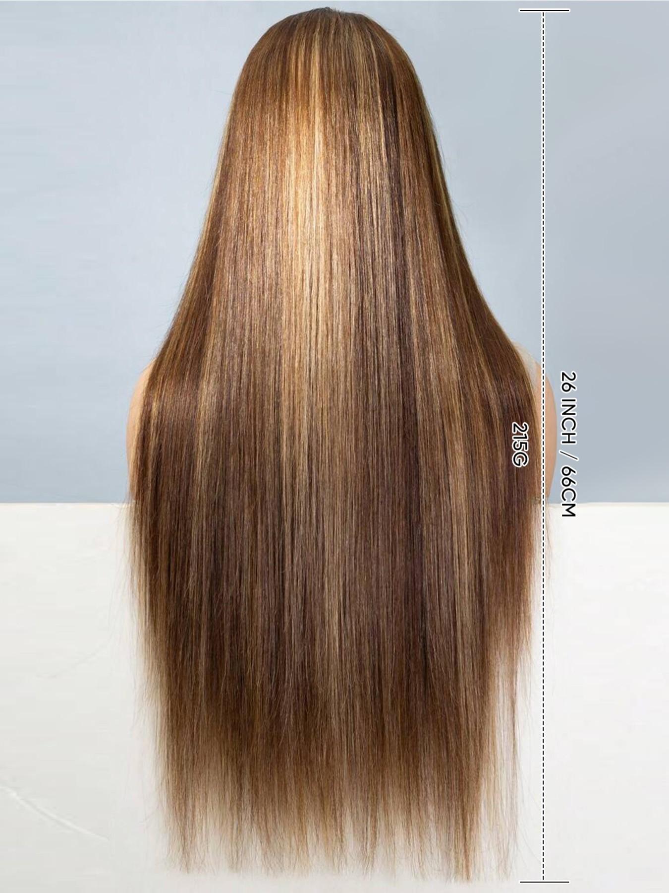 4x4 HD Lace Closure Wig Glueless Human Hair Wig P4/27 Color No Glue Needed Pre-Cut Lace Suitable for Women