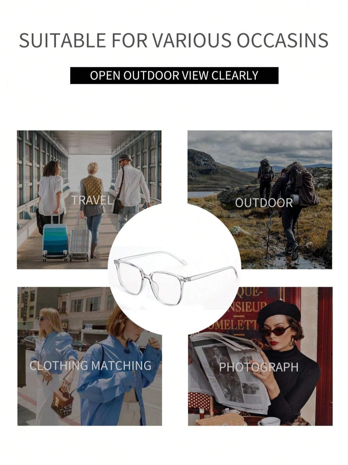 Clear Square Frame Glasses, Trendy Casual Glasses for Everyday Use, Fashion Accessories for Outdoor Activities, Stylish Trendy Eyewear