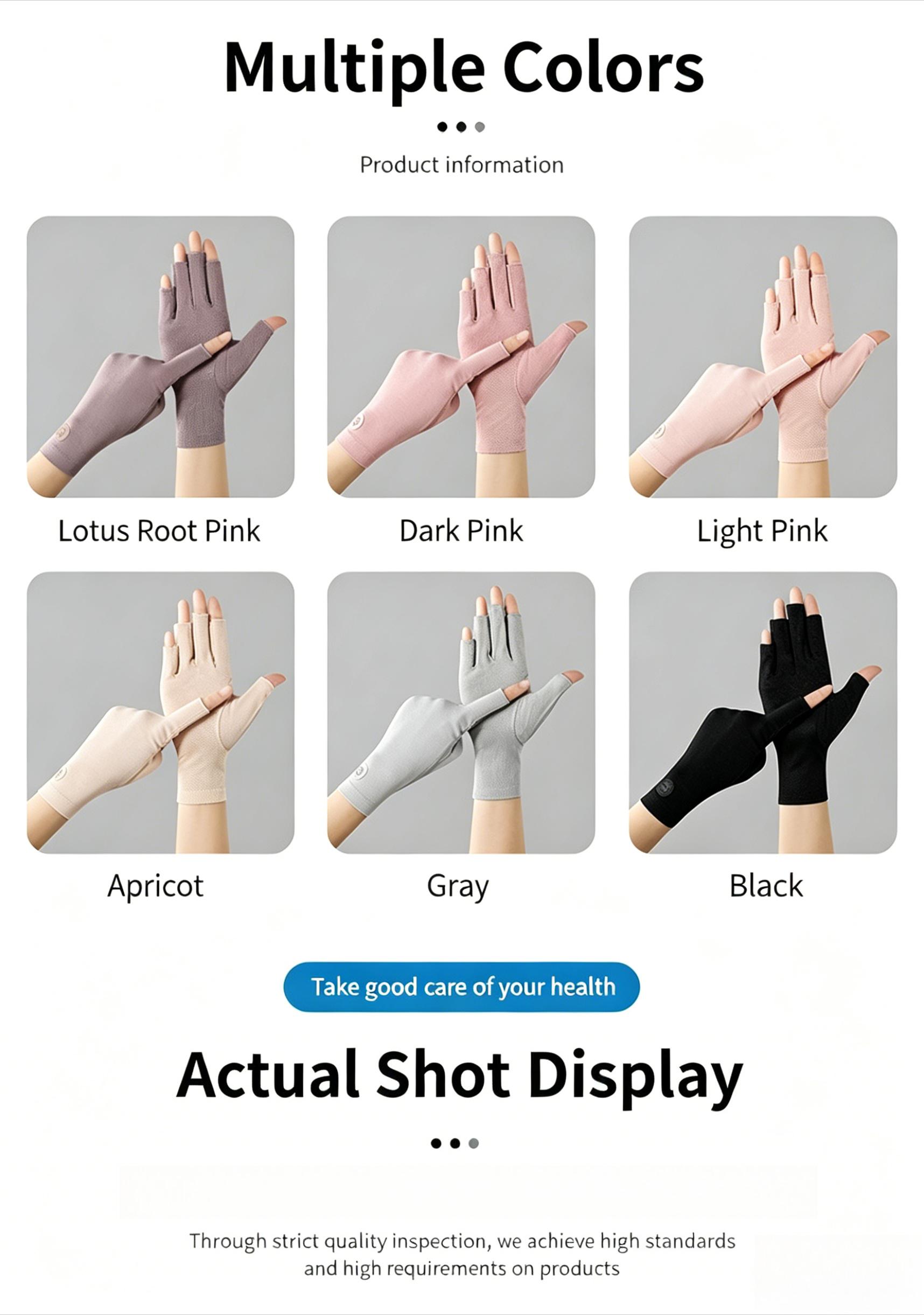 Touchscreen Compatible Fingerless Sun Gloves for Women UV Protection for Driving Outdoor Sports