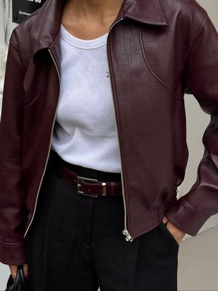 Women's Plain PU Leather Jacket, Casual Fitted Fall Outerwear Coat, Comfortable Moderate Fabric for Daily Wear & Office Use