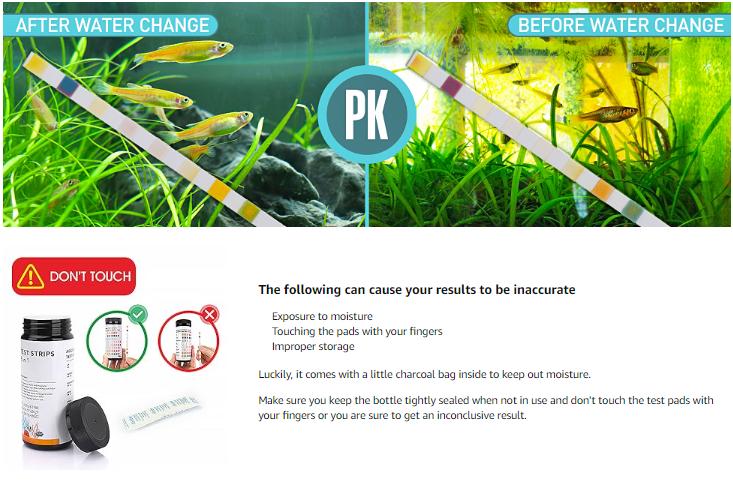 8-in-1 Aquarium Test Strips 50&100ct Fast Water Testing for Fish TankAmmonia Nitrate PH Ammonia, Alkalinity, Hardness, Chlorine, etc.