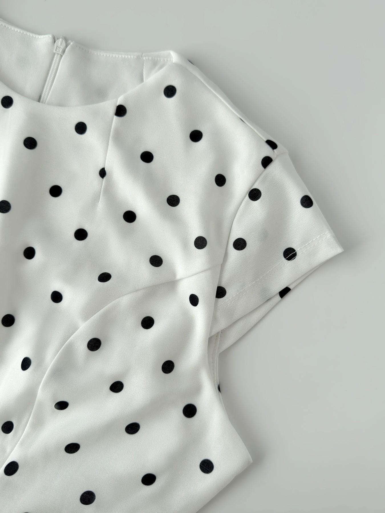 White Polka Dot Cap Sleeve Maxi Dress Women Round Neck A-Line Full Skirt Elegant Boho Formal Party Dress Wedding Guest Outfit Summer Going Out Fashion, Wedding Guest Dresses, Womenswear