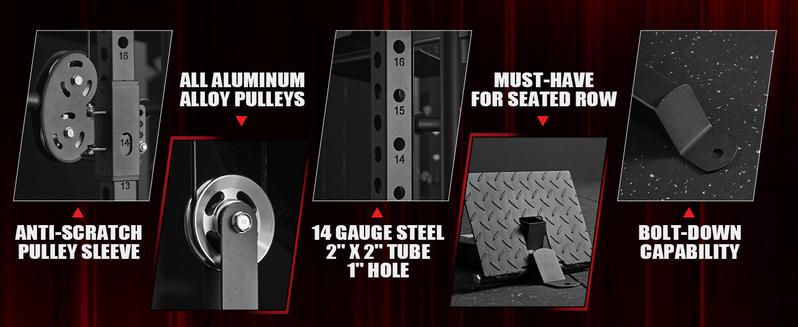 Smith Machine, Power Cage with Functional Trainer and Vertical Leg Press Attachment, All-in-one Power Rack Squat Rack for Home Gym Lat Pulldown System Strength Training Equipment Push Up Stand