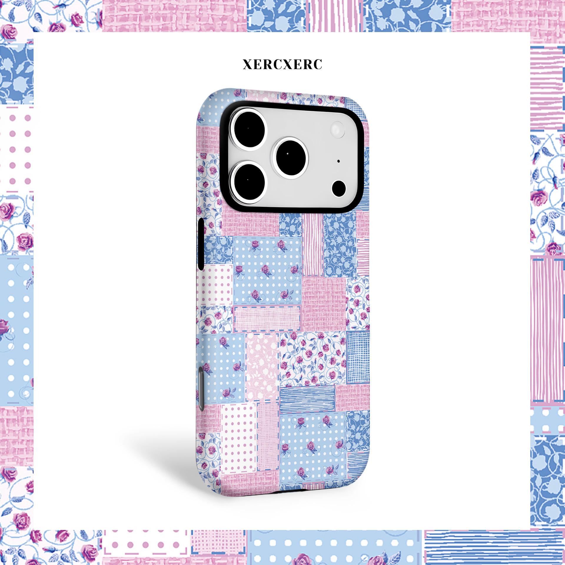 Patchwork Floral Pink Blue Polka Dot Stripes Phone Case, 2 - in - 1 PC Hard + TPU Soft (Matte/Glossy) Cover Phone, Matching Phone Cases as Gift, Funda Para Phone Case for iPhone 11 12 13 14 15 16 16e 17 Pro ProMax Air,Galaxy S26 S25 A56 A55 A17 A16 Patchwork Floral Pink Blue Polka Dot Stripes Phone Case, 2 - in - 1 PC Hard + TPU Soft (Matte/Glossy) Cover Phone, Matching Phone Cases as Gift, Funda Para Phone Case for iPhone 11 12 13 14 15 16 16e 17 Pro ProMax Air,Galaxy S26 S25 A56 A55 A17 A16