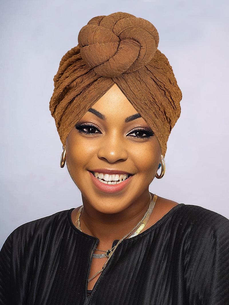 Women's Elegant Solid Color Flower Decor Twists Turban Hat, Casual Trendy Head Wrap, Fashionable Clothes Accessories for Daily Use, Head Scarf, Turban Hijab