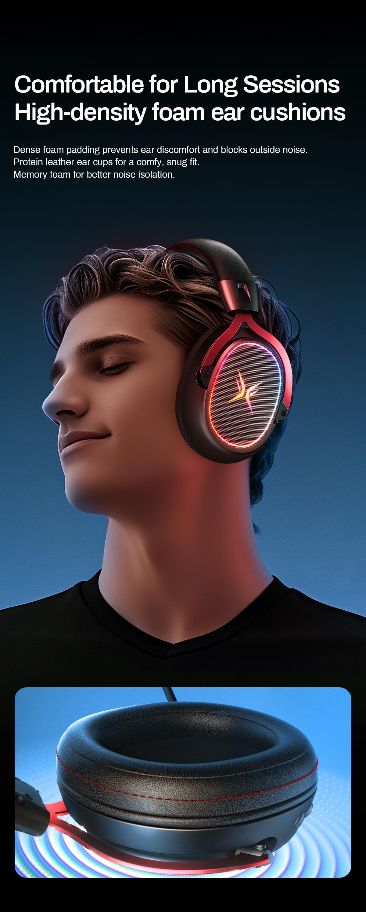 [New Upgrade] TAGRY TRONICX K3 Gaming Headset Version 5.3, 7.1 Surround Sound, 50mm Drivers, Low Latency ENC Microphone for PC PS4 PS5 for PC Laptop Headphone Audio for Gaming & Music