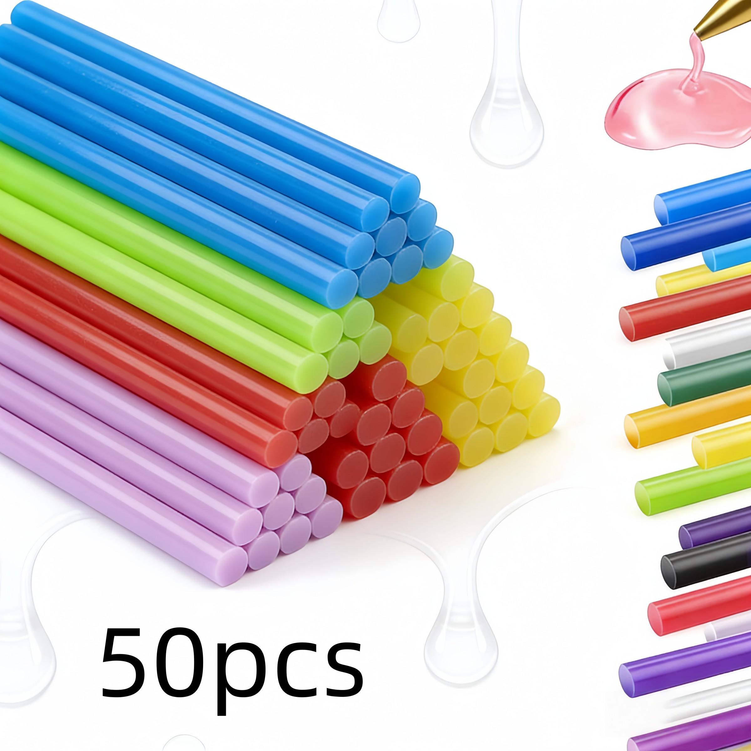 50 Colorful Hot Melt Glue Sticks, Size 0.7cm X 10cm, Ideal for Handmade Crafts, DIY Projects, General Repair, Holiday Decorations