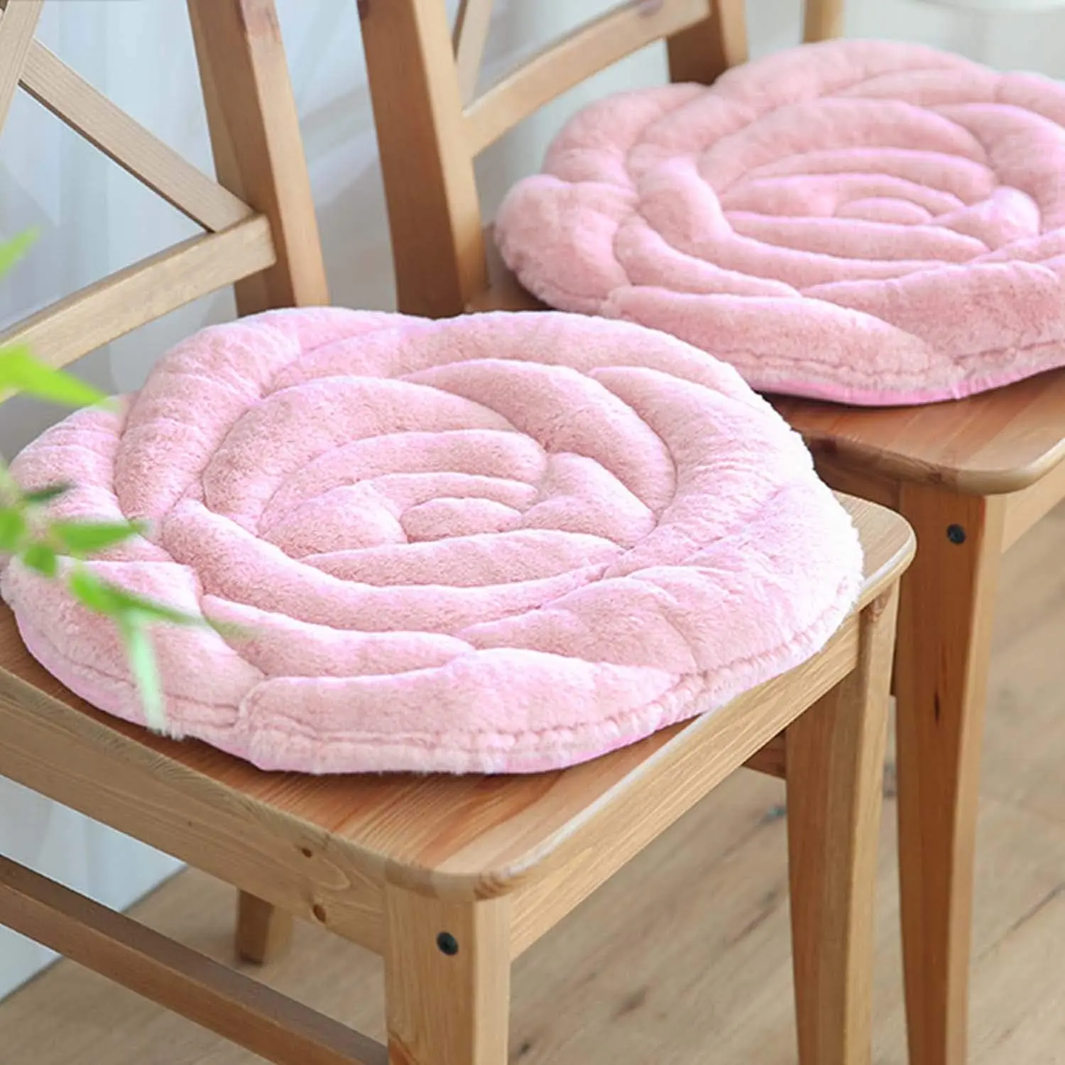 Soft Cozy Seat Cushion Plush Rose Seat Pad Seat Pillow Relieves Back Coccyx Sciatica and Tailbone Pain Relief Chair Chair Pads for Home Office Sofa (Pink)