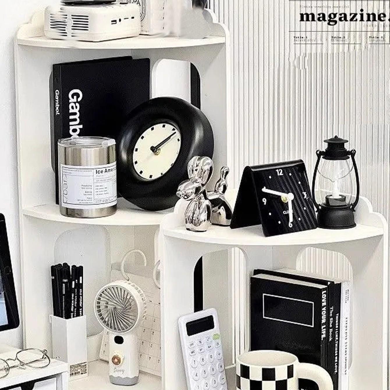 Multi-Layer Corner Shelf, Wall Angle Storage Rack, Desk Standing Bend Corner Shelves, Bedside Dormitory Bookshelf Organizer, Wall Mounted Shelf, Living Room, Decoration Items