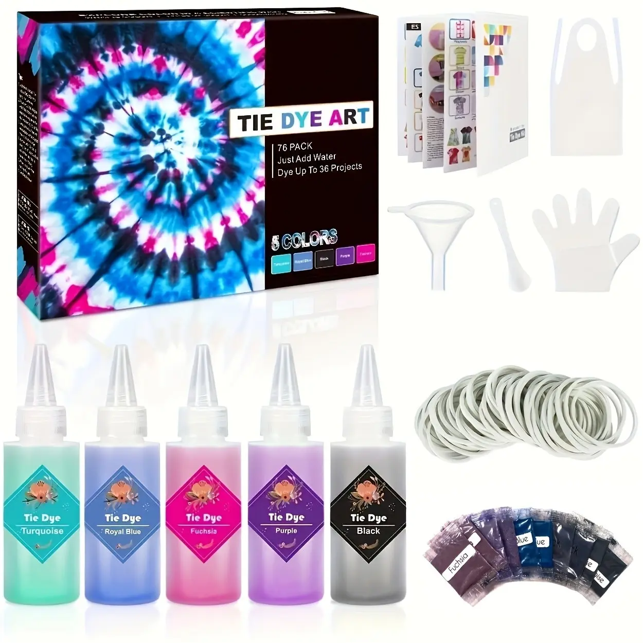 DIY Tie Dye Kit, Fabric Dye Set, Creative and Personalized Wax Dye for T-Shirts, Hats, Bags, Socks, Canvas Shoes, Water Soluble, Safe, Eco-Friendly