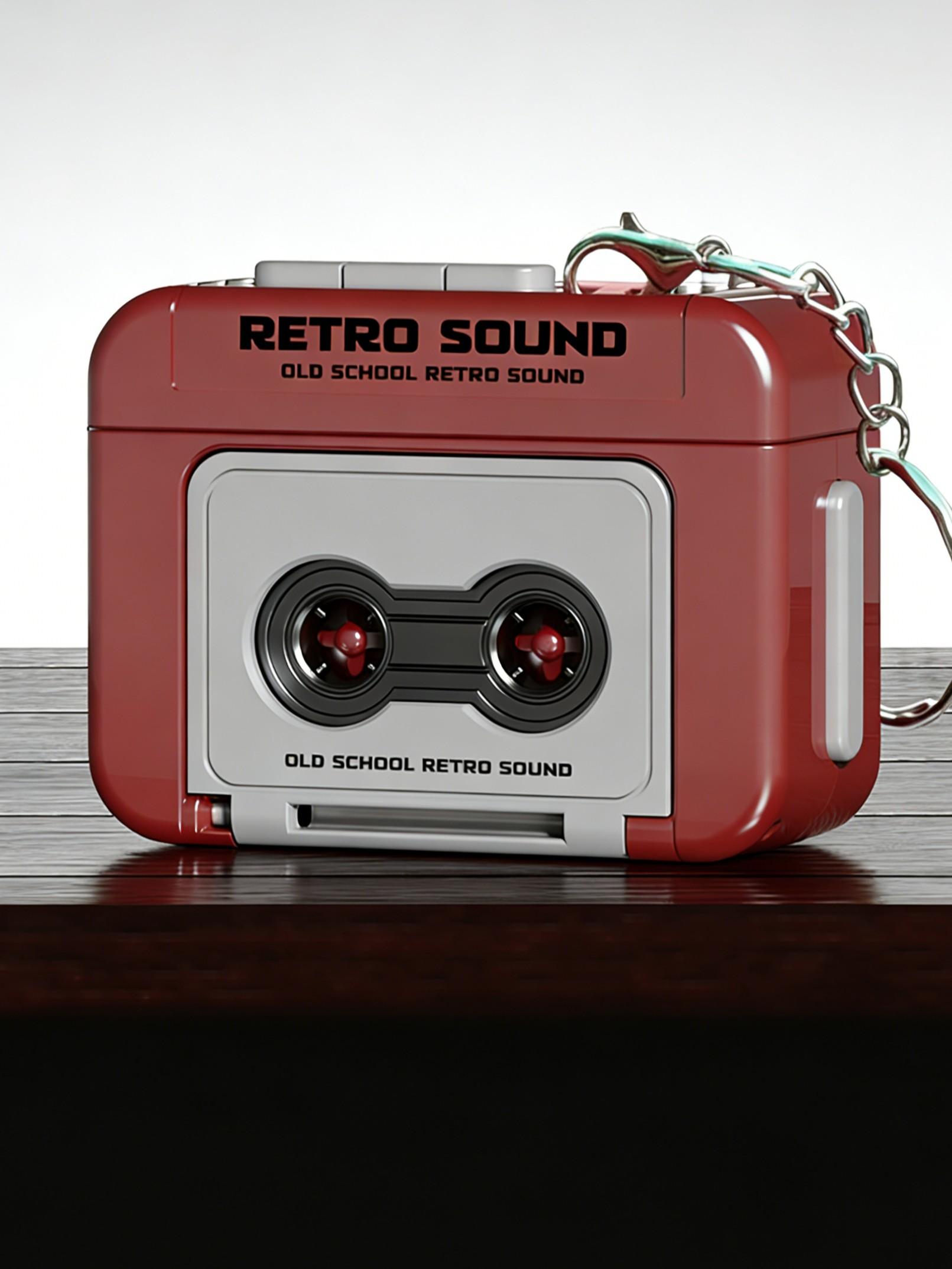 Mini Vintage Tape Recorder Keychain, Fun Music Box Ornament, Recordable Holiday Gift, Retro Style Keyring, Cassette Tape Recording Keychain, 1 Piece Per Pack