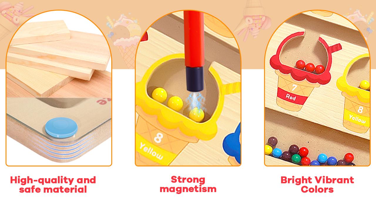 Qyeah Magnetic Color & Number study board -  Color Matching Learning Counting Board for Boys Girls students