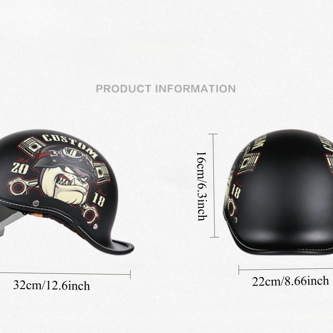 Trendy Personality Motorcycle Half Helmet, Dot Certified Vintage Harley Helmet, Unisex Riding Safety Helmet, Stylish and Secure