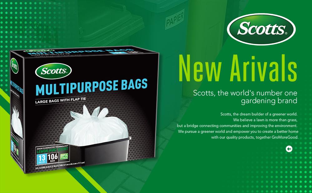 Scotts 13 Gallon Boxed Disposable Non Tear Puncture Tear Resistant Trash Bags, Deodorization And Odor Absorption Technology Kitchen Garbage Bags, Fresh Clean Scent With Lemon Scent,Multipurpose Easy To Usedrawstrings More Durable