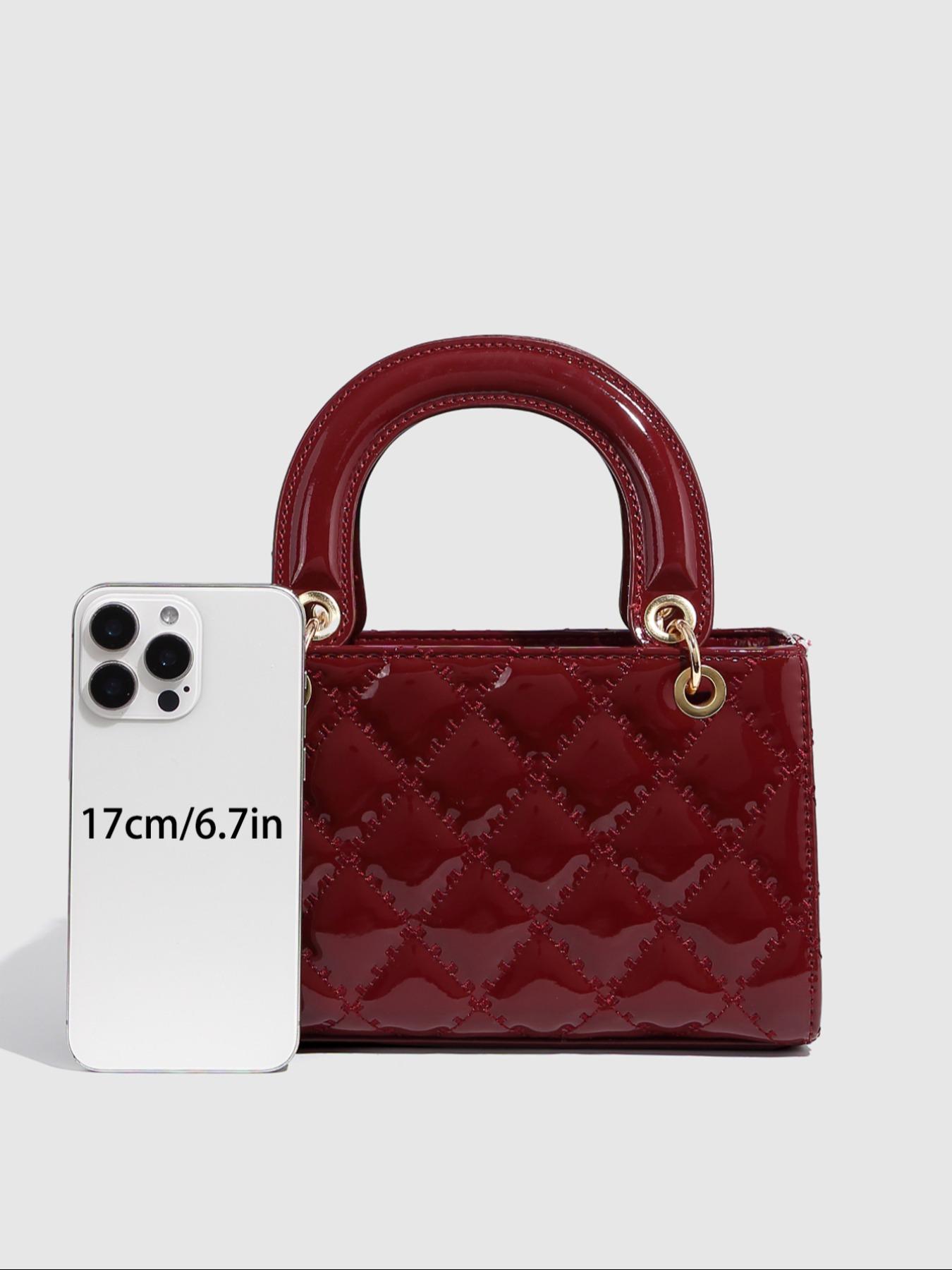 Christmas PU Leather Bag, Elegant Plaid Handbag for Women, Versatile Summer New Painted Leather Crossbody Bag, Fashion Shoulder Clutch, Casual Shoulder Bag