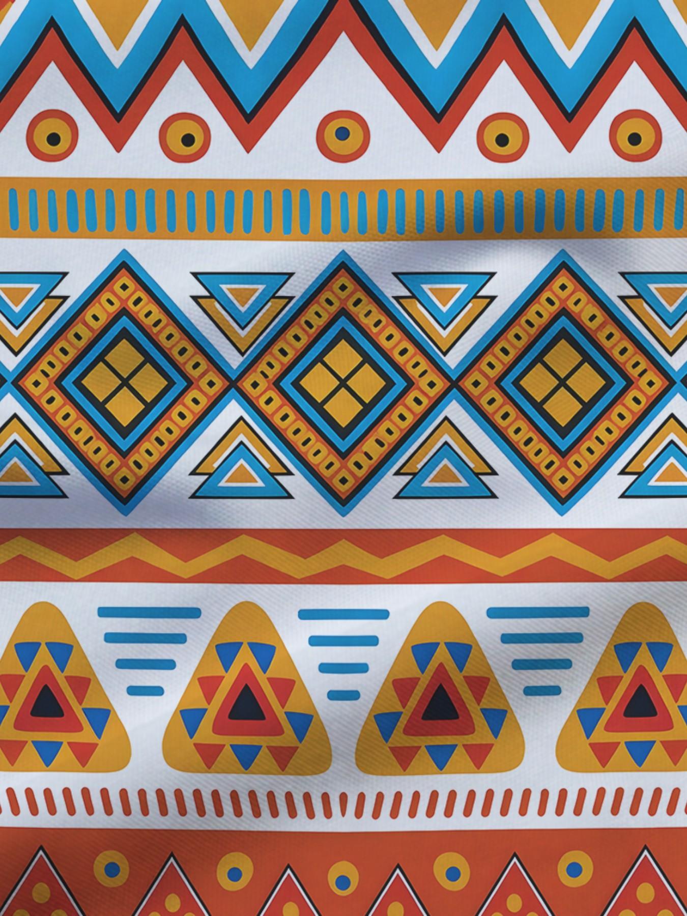 Unisex Middle Eastern Multi-Color Patchwork Print Short Sleeve T-Shirt, Summer Fashion Quick-Dry Casual Top, Ideal for Daily Wear & Outdoor Activities