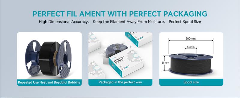 SUNLU Carbon Fiber PLA, Strong and Lightweight PLA 3D Printer Filament, PLA Filament 1.75mm Dimensional Accuracy +/- 0.02 mm, Neatly Wound 3D Printing Filament, 1KG Spool. (Black)