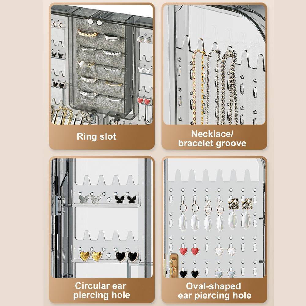 Wall Mounted Jewelry Storage Rack, Clear Jewelry Display Rack, Jewelry Organizer, Home Organizer for Earrings & Necklace & Bracelet, Boxes, Jewelry Holder Organizer