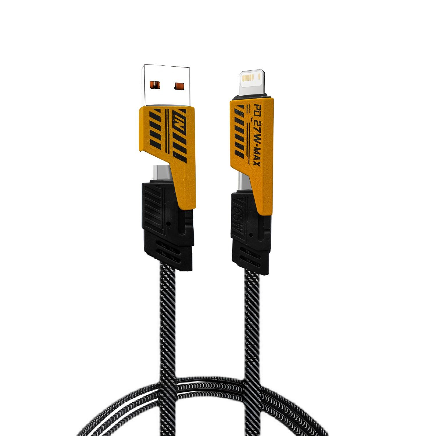 1/2/3pcs Wholesale Phone Dual Charging Cable, 65w USB PD to Type-C iOS Interface, Pd27w 2-In-1 Charger Data Cable, Fast Charging Cord