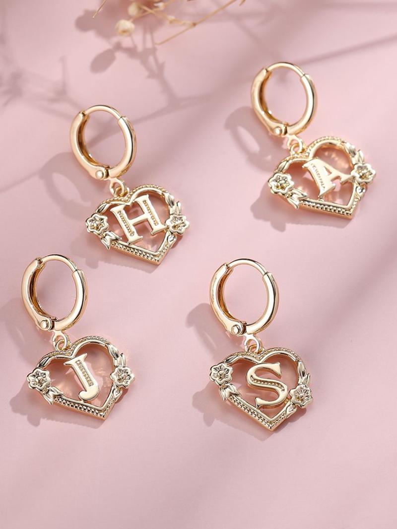 Fashionable Love Heart & Flower Charms Design Dangle Earrings, Elegant Minimalist Classic Style Earrings, Trendy All-match & Exquisite Cute Fashion Jewelry Party Girl Accessories for Birthday Gift, Earring Stacking Set, Jewelry Gifts Fashionable Love Heart & Flower Charms Design Dangle Earrings, Elegant Minimalist Classic Style Earrings, Trendy All-match & Exquisite Cute Fashion Jewelry Party Girl Accessories for Birthday Gift, Earring Stacking Set, Jewelry Gifts