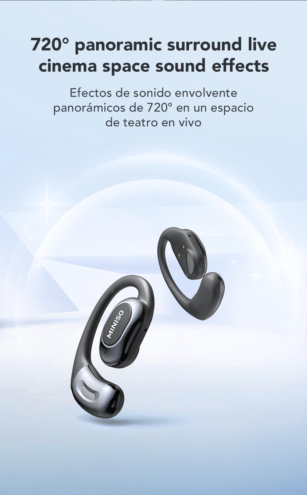 MINISO MS156 True Wireless Open Ear Headphones Bluetooth 5.4 Bone Conduction Earphones Over Ear TWS Headset for iPhone Android Phone Electric Audio Earbuds