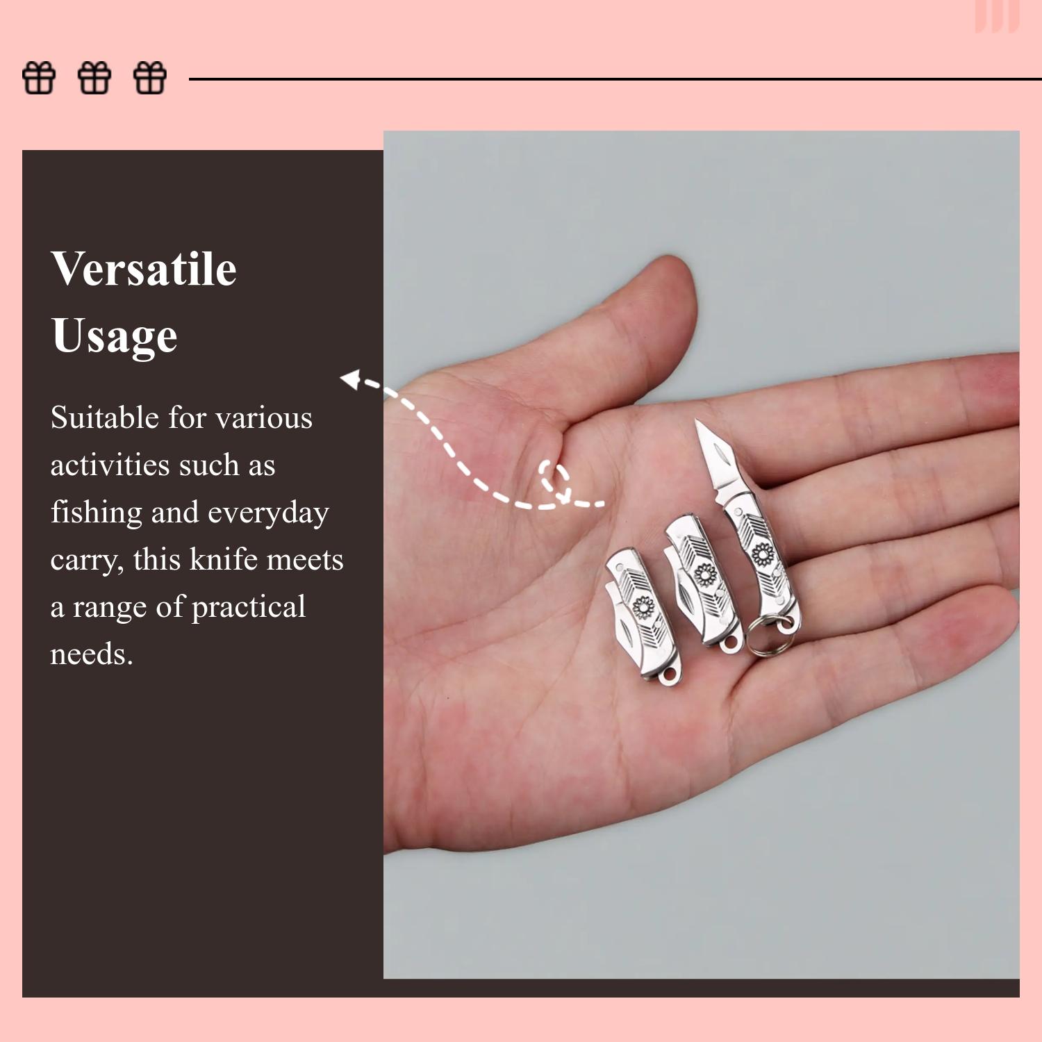 Mini Copper Folding Knife Keychain, Portable Pocket Knife, Compact Design, Perfect Gift for Fishing, Edc, Daily Use, Folding Pocket Knives