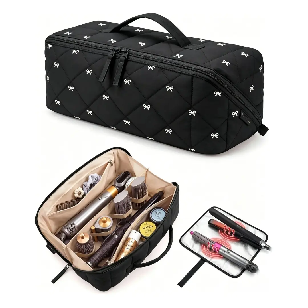 B-Hair Tool Organizer Travel Bag Compatible with Dyson Airwrap Shark Hair Dryer Wide-open Accessories Organizer with Heat Resistant Mat, Makeup Bag for Attachments Curling Iron cartoon,style,cosmetic waterproof,portable,toiletr,Miffy