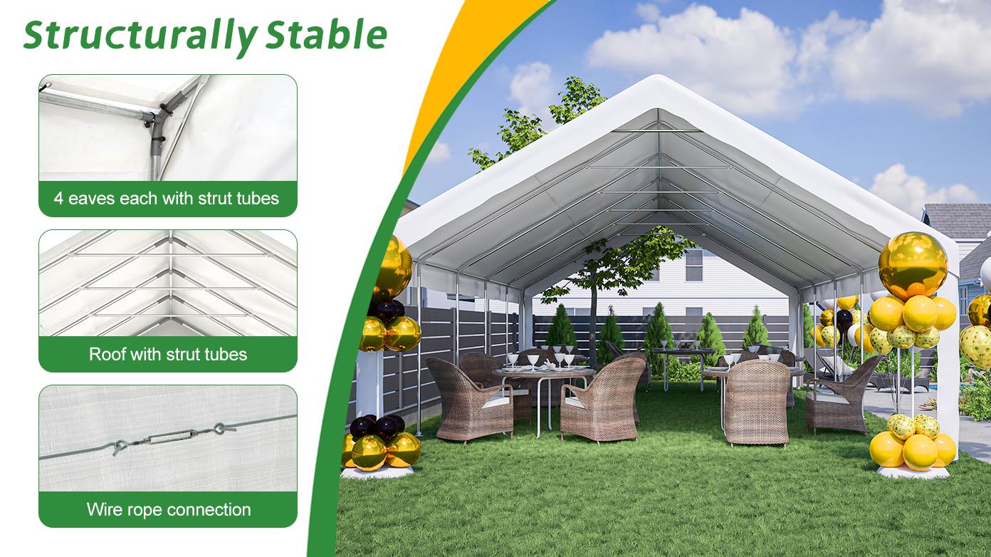 20x32 FT Party Tent with 3 Storage Bags & Removable Sidewalls, Outdoor Canopy Gazebo for Carport Camping Garden Wedding BBQ Commercial 20x32 FT Party Tent with 3 Storage Bags & Removable Sidewalls, Outdoor Canopy Gazebo for Carport Camping Garden Wedding BBQ Commercial