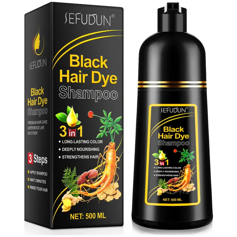 SEFUDUN 3-in-1 Hair Color Shampoo, Hair Dye Shampoo provides coverage for gray hair, covering at the roots, temples, and all over, the color looks natural and lasts, with natural results