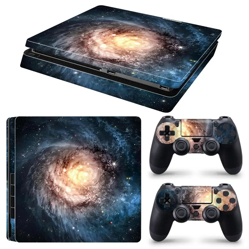 Ps4 Slim Sticker Set, Galaxy Star Pattern, Includes Console & 2 Controller Stickers, Waterproof, Scratch-Resistant, Easy Removal
