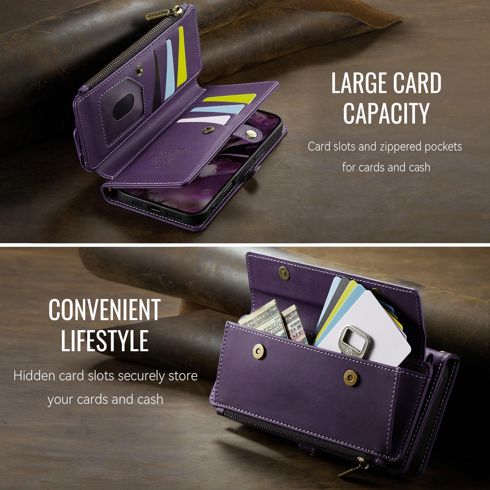 for iPhone 16e 16 Pro Max 16 Plus 16 Pro 16 Wallet Case, RFID Blocking Phone Case Women Men Kickstand flip Cover Wrist Strap Zipper Credit Card Holder Slots
