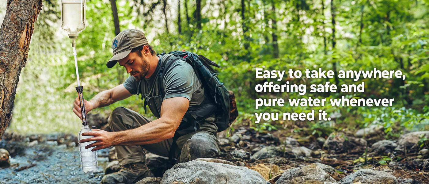 BougeRV Outdoor Water Filter,Portable Emergency Water Straw -Personal Water Filter For Hiking,Camping,Fishing,Lightweight & Compact Design Outdoor Euipment，2 Counts