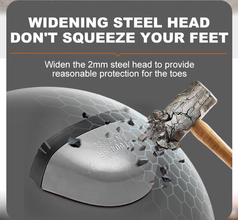 Men's Workwear - style Steel - toe Sports Non - slip Work Shoes, High - top Leather Safety Boots, with Anti - smashing, Anti - piercing, Shock - absorbing and Wear - resistant Properties. Footwear, Fathersday Gift. Classic Boy Closed