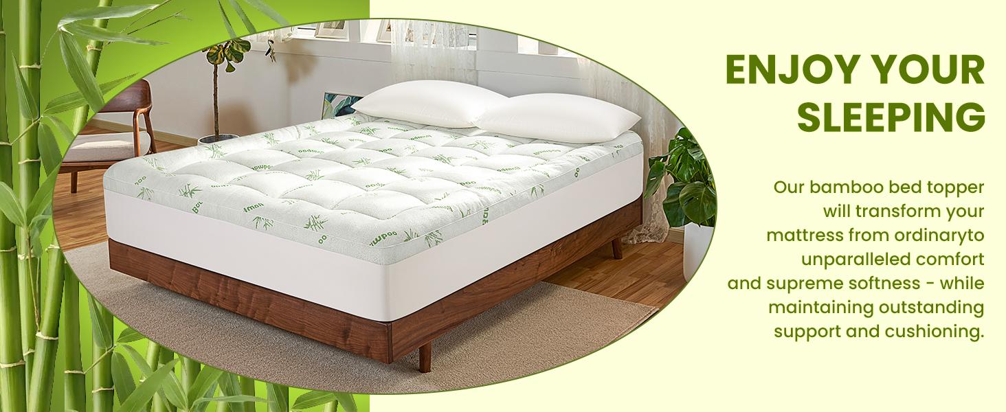 Sonoro Kate  Extra Thick Cooling Mattress Topper with Cotton Top, Down Alternative Filling, STANDARD 100 by OEKO-TEX Certified, Machine Washable