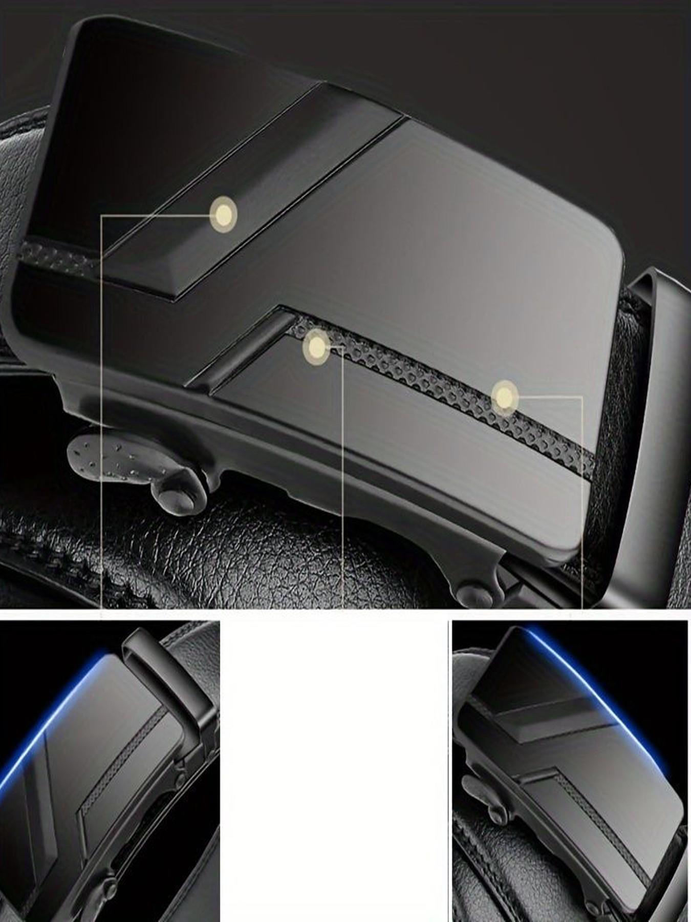 Durable Thick Leather Belt Automatic Waistband Adjustable Buckle, New Trendy Casual Versatile Pants Belt, Youth Business Fashion Belt for All Seasons