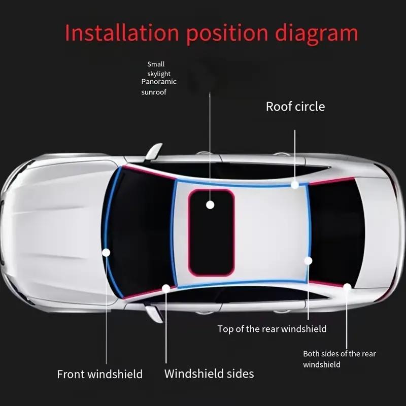 Car Windshield Rubber Seal, Car Windshield Seal Strip, Universal Car Window Seal, Car Exterior Accessories for Car Roof Windshield,Easy to Install,Water leakage prevention
