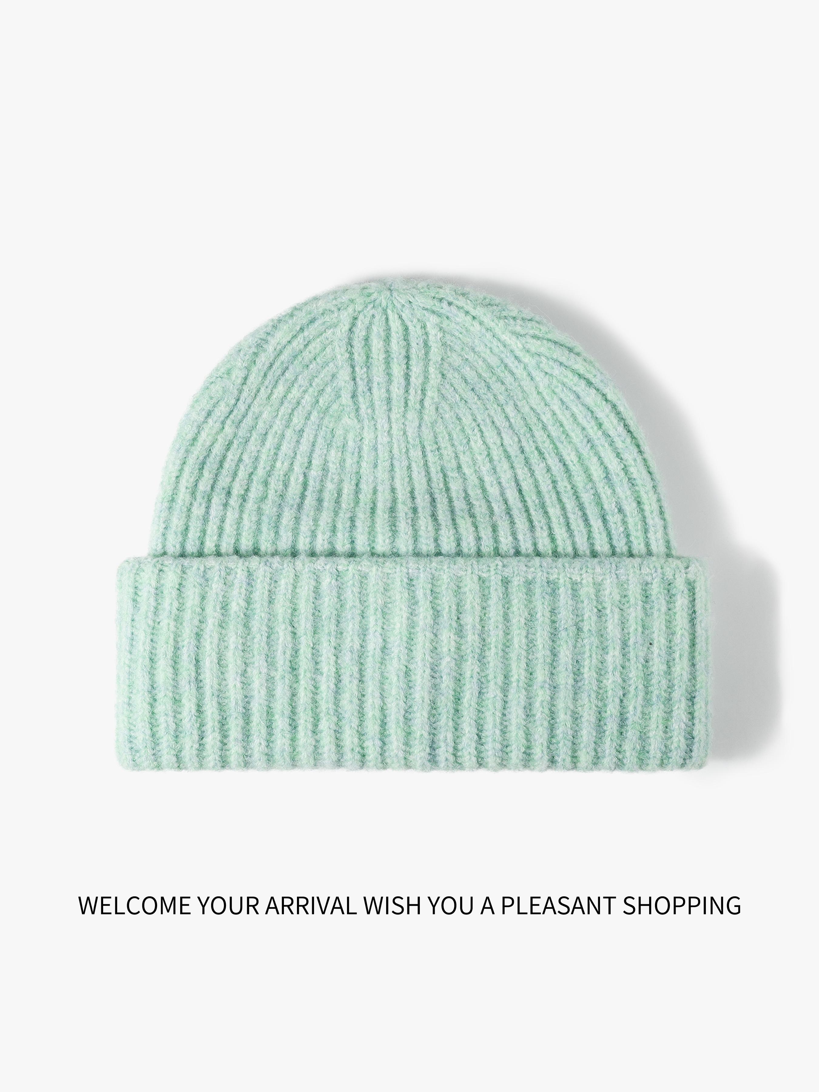 Women's Knitted Wool Hat, Simple Solid Color Design, Warm Windproof Function, Knit Material, Daily Wear, Autumn Winter Fashion, Knitting Beanie