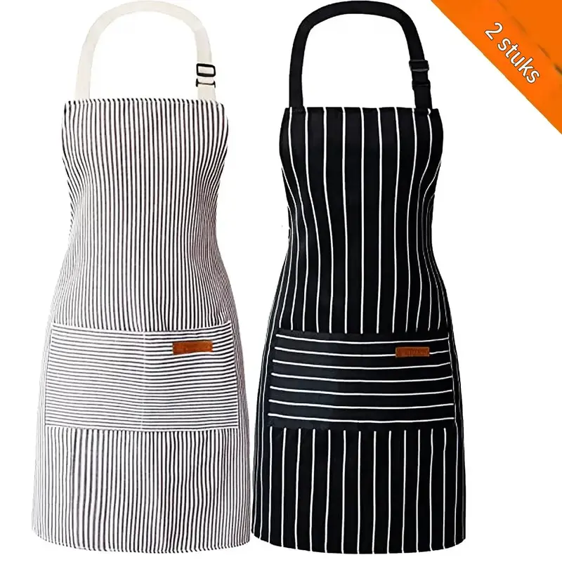 【Ready stock】Kitchen Cooking Aprons for Women and Men Adjustable Chef Apron with Pockets 2 PCs Multicolor，2 Pack Apron Unisex, Adjustable Bib Kitchen Apron, Cooking Apron, Aprons for Women Men with Pockets, Chef Aprons
