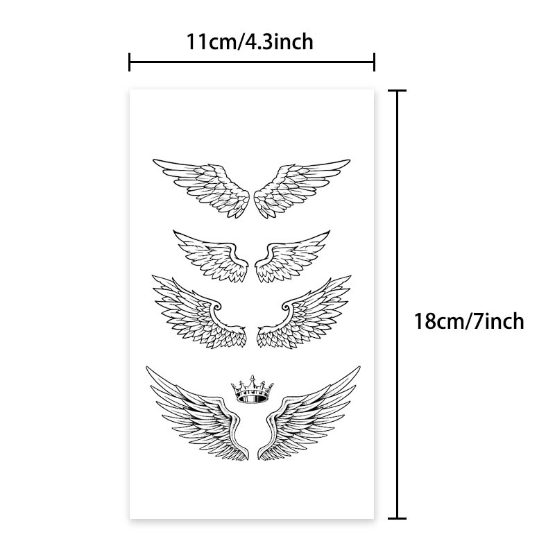Durable waterproof, can last for one to two weeks, charming wing pattern temporary tattoo stickers, non reflective fake tattoos