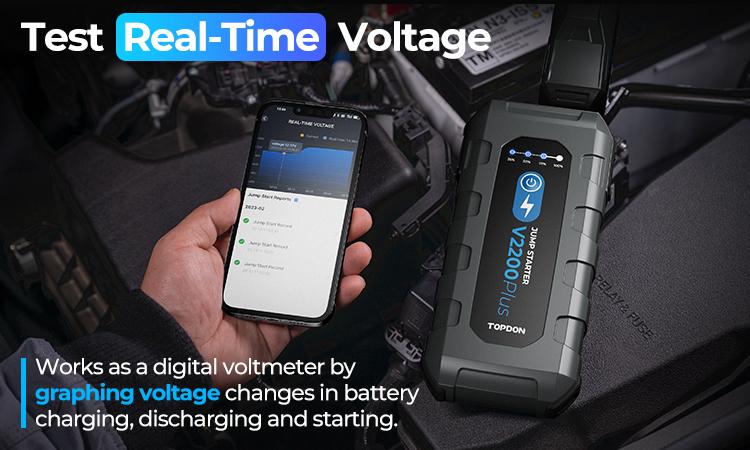 TOPDON V2200PLUS 12V 2200A Battery Booster Jump Starter and Battery Tester Pack